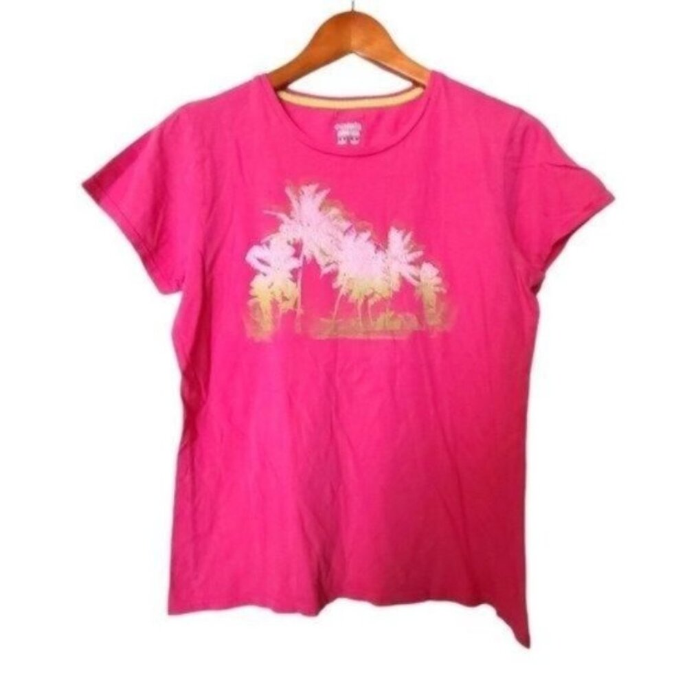 Columbia Womens M Medium Pink Graphic Tee T-Shirt‎ Palms